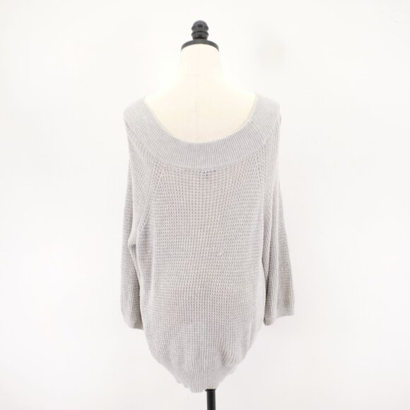 Express Gray Knit‎ Sweater Medium Scoop Neck Cotton - Picture 6 of 9